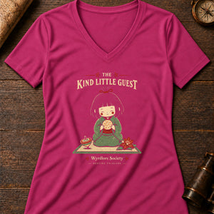 Zashiki Warashi Guest Women's V-Neck Tee — berry