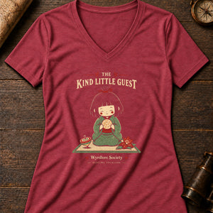 Zashiki Warashi Guest Women's V-Neck Tee — heather red