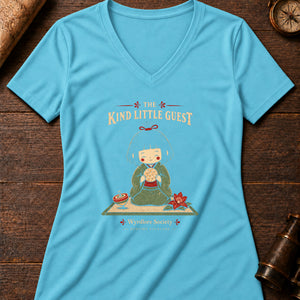 Zashiki Warashi Guest Women's V-Neck Tee — turquoise