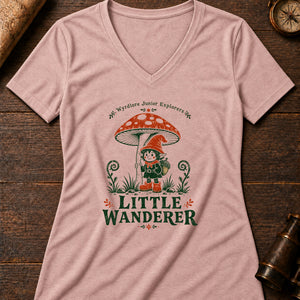 Duende Mushroom Cap Women's V-Neck Tee — heather peach