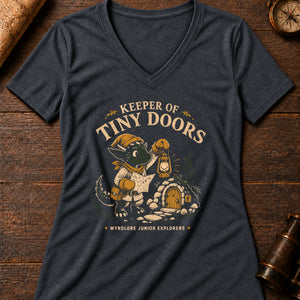 Kobold Lantern Helper Women's V-Neck Tee — dark grey heather