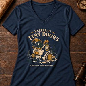 Kobold Lantern Helper Women's V-Neck Tee — heather navy