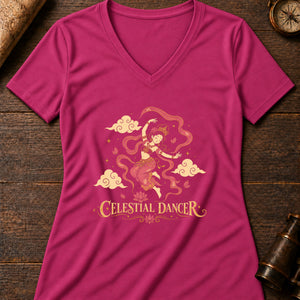Apsara Cloud Dance Women's V-Neck Tee — berry
