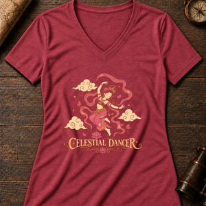 Apsara Cloud Dance Women's V-Neck Tee — heather red
