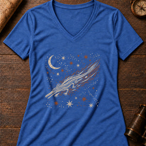 Namorrodor Night Women's V-Neck Tee — heather true royal