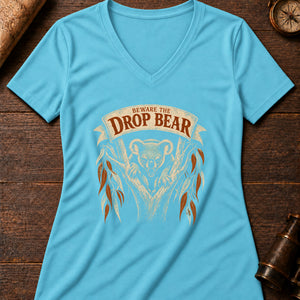 Drop Bear Warning Women's V-Neck Tee — turquoise