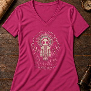 Wandjina Cloud Women's V-Neck Tee — berry