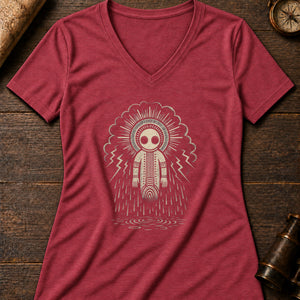 Wandjina Cloud Women's V-Neck Tee — heather red