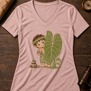Little Menehune Women's V-Neck Tee — heather peach