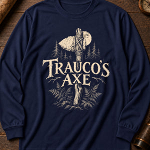 The Trauco's Axe Long Sleeve Shirt — True Navy