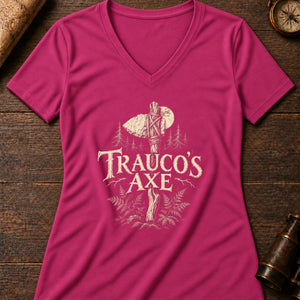 The Trauco's Axe Women's V-Neck Tee — berry