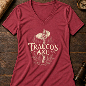 The Trauco's Axe Women's V-Neck Tee — heather red