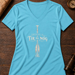 Tír na nÓg Oar Women's V-Neck Tee — turquoise