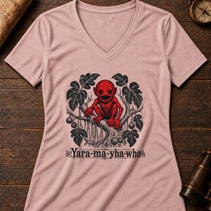 Yara-ma-yha-who Specimen Women's V-Neck Tee — heather peach