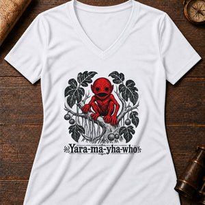Yara-ma-yha-who Specimen Women's V-Neck Tee — solid white blend