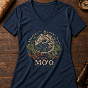 Moʻo Pool Women's V-Neck Tee — heather navy