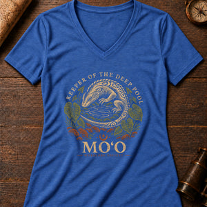 Moʻo Pool Women's V-Neck Tee — heather true royal