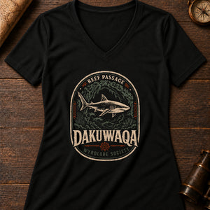 Dakuwaqa Reef Women's V-Neck Tee — solid black blend