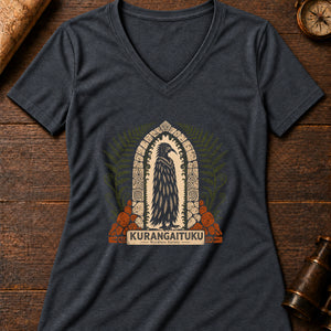 Kurangaituku Gate Women's V-Neck Tee — dark grey heather