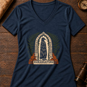 Kurangaituku Gate Women's V-Neck Tee — heather navy