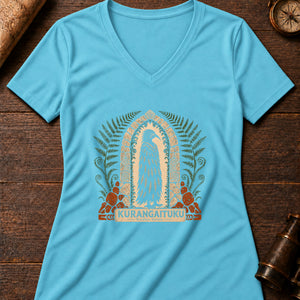 Kurangaituku Gate Women's V-Neck Tee — turquoise