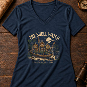Shell Watch Women's V-Neck Tee — heather navy