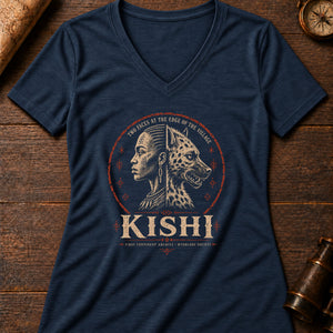 Kishi Two-Face Women's V-Neck Tee — heather navy