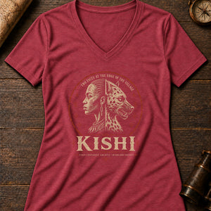 Kishi Two-Face Women's V-Neck Tee — heather red
