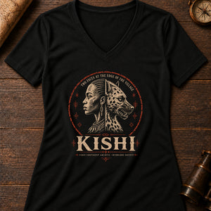 Kishi Two-Face Women's V-Neck Tee — solid black blend