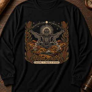 Baiame Sky Father Long Sleeve Shirt — Black