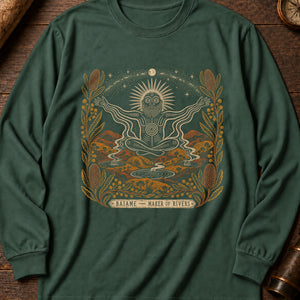 Baiame Sky Father Long Sleeve Shirt — Blue Spruce