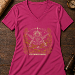 Baiame Sky Father Women's V-Neck Tee — berry