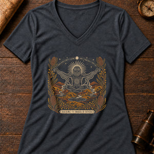 Baiame Sky Father Women's V-Neck Tee — dark grey heather
