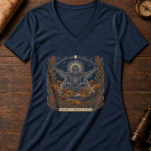 Baiame Sky Father Women's V-Neck Tee — heather navy