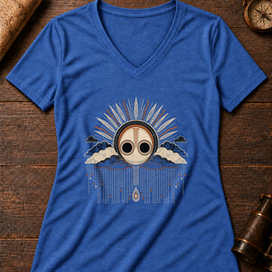 Gunggamurra Cloud Women's V-Neck Tee — heather true royal