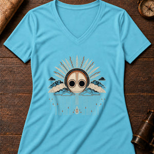 Gunggamurra Cloud Women's V-Neck Tee — turquoise
