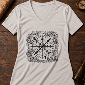 Galdrabók Sea Charm Women's V-Neck Tee — heather dust