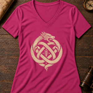 Lindworm Coil Women's V-Neck Tee — berry