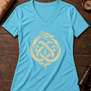 Lindworm Coil Women's V-Neck Tee — turquoise