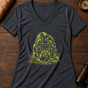 The Hidden Vættir Women's V-Neck Tee — dark grey heather