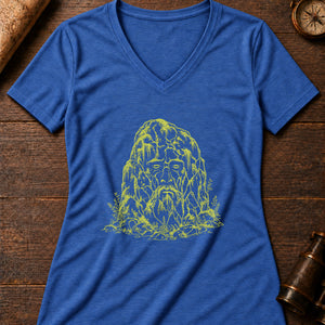 The Hidden Vættir Women's V-Neck Tee — heather true royal