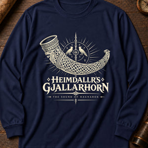 Heimdallr's Horn Long Sleeve Shirt — True Navy