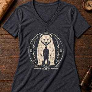 The Fylgja's Form Women's V-Neck Tee — dark grey heather