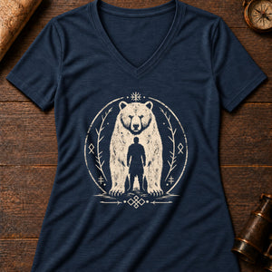 The Fylgja's Form Women's V-Neck Tee — heather navy