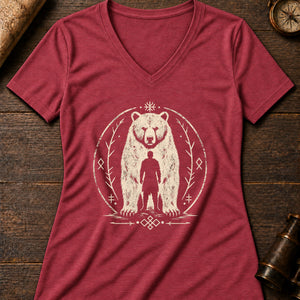 The Fylgja's Form Women's V-Neck Tee — heather red