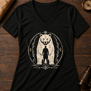 The Fylgja's Form Women's V-Neck Tee — solid black blend