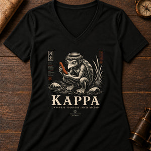 Kappa Cucumber Women's V-Neck Tee — solid black blend