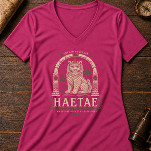 Haetae Gate Women's V-Neck Tee — berry