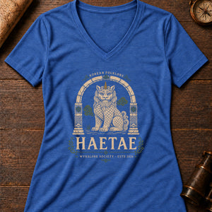 Haetae Gate Women's V-Neck Tee — heather true royal