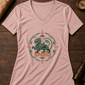 Pixiu Keeper Women's V-Neck Tee — heather peach
